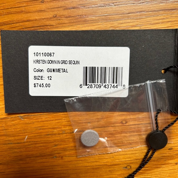 Long Sleeved Sequin Mesh Evening Gown - Picture 6 of 13